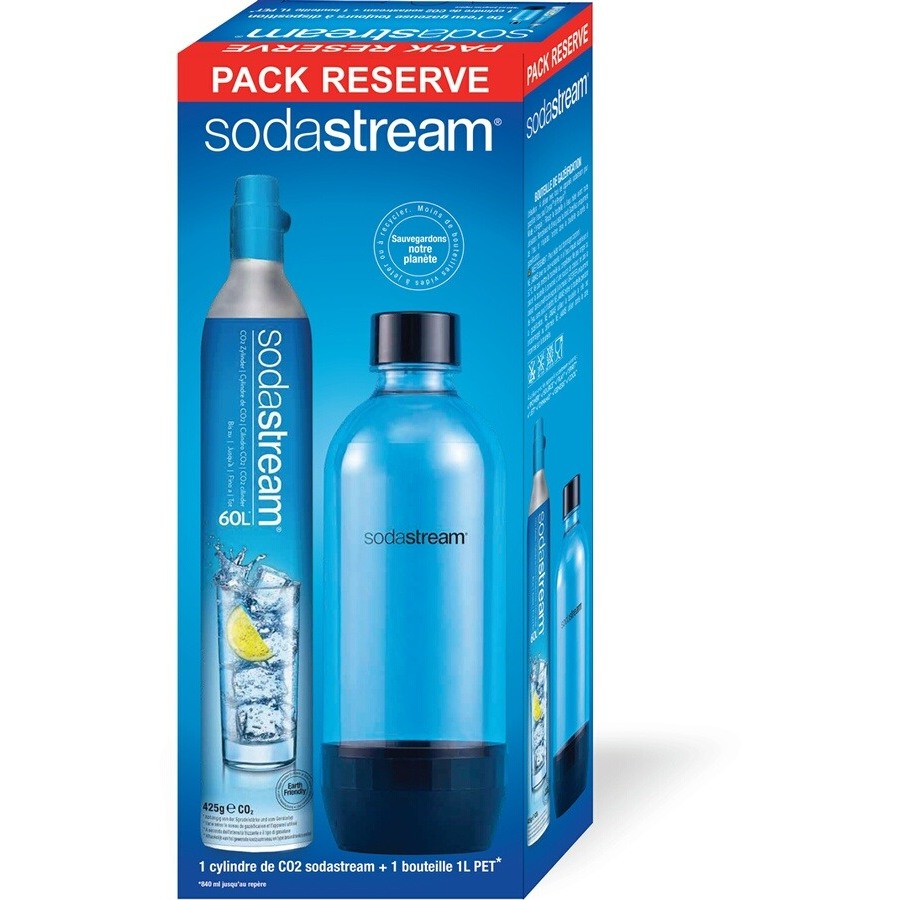 Sodastream PACK CYLINDRE C02 SUPPL+1 BOUTEILLE PET 1L GRAND MODELE BULLES DE COULEUR n°1