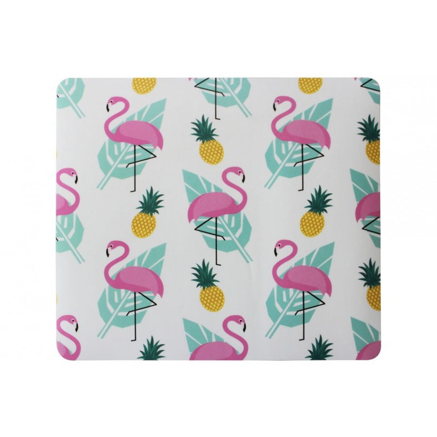 It Works TAPIS DE SOURIS MP-501 IMPRIME FLAMANT ROSE ET ANANAS n°1