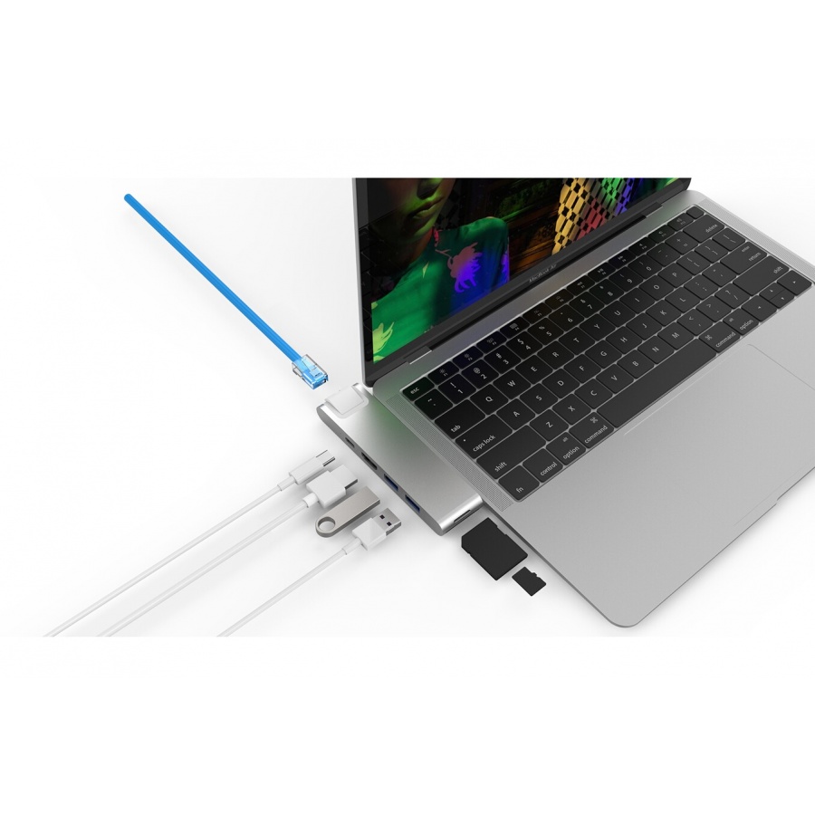 Onearz Mobile Gear Adapt. 2xUSB-C vers USB-C, HDMI4K, 2xUSB 3, microSD+SD, Lan 1GB Silver n°2