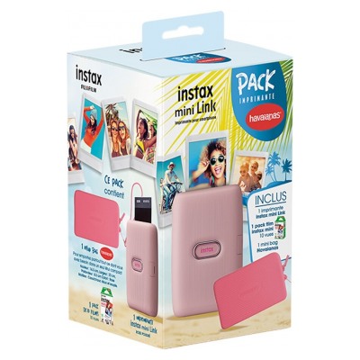 Fujifilm PACK IMPRIMANTE PHOTO INSTAX MINI LINK PINK WITH HAVAIANAS