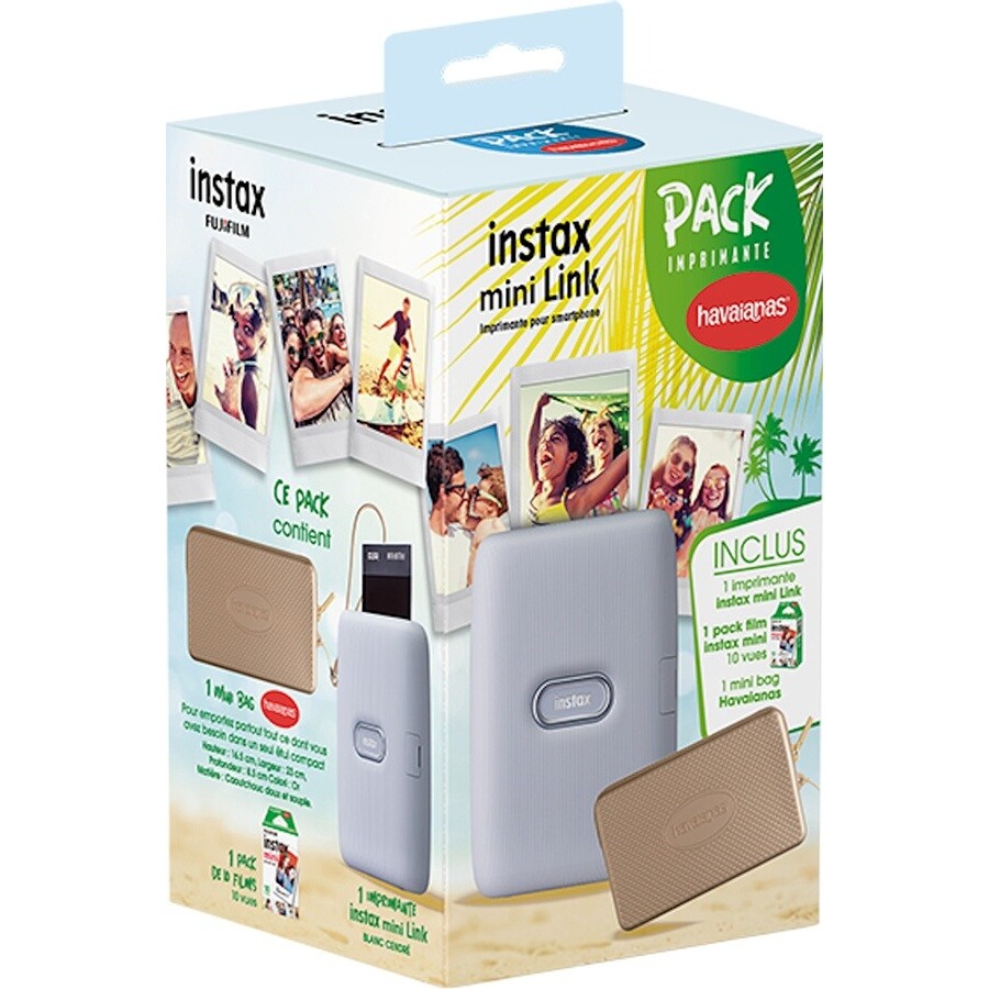 Fujifilm PACK IMPRIMANTE PHOTO INSTAX MINI LINK WHITE WITH HAVAIANAS n°1