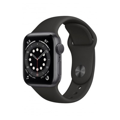 Apple Watch Series 6 GPS, 40mm boitier aluminium argent avec bracelet sport noir