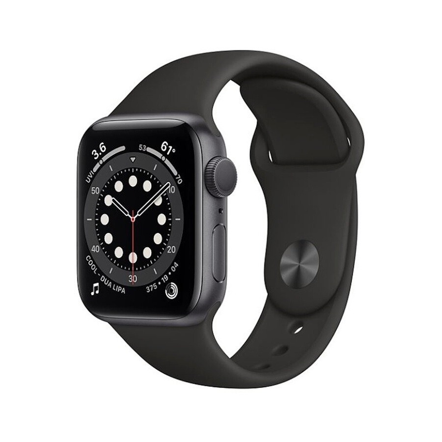 Apple Watch Series 6 GPS, 40mm boitier aluminium argent avec bracelet sport noir