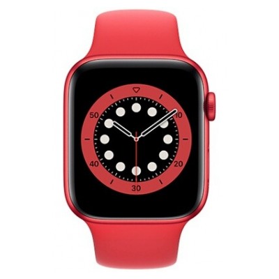 Apple Watch Series 6 GPS + Cellular, 44mm boitier aluminium rouge avec bracelet sport rouge