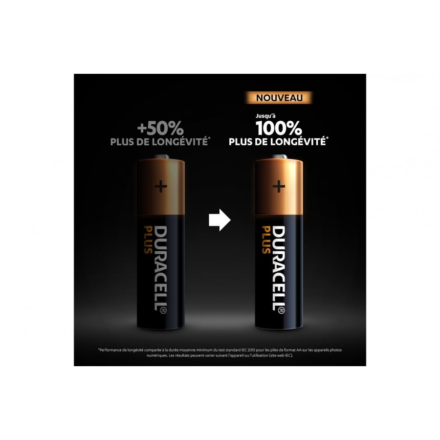 Duracell Pack de 4 piles alcalines AA Duracell Plus, 1,5V LR06 n°2