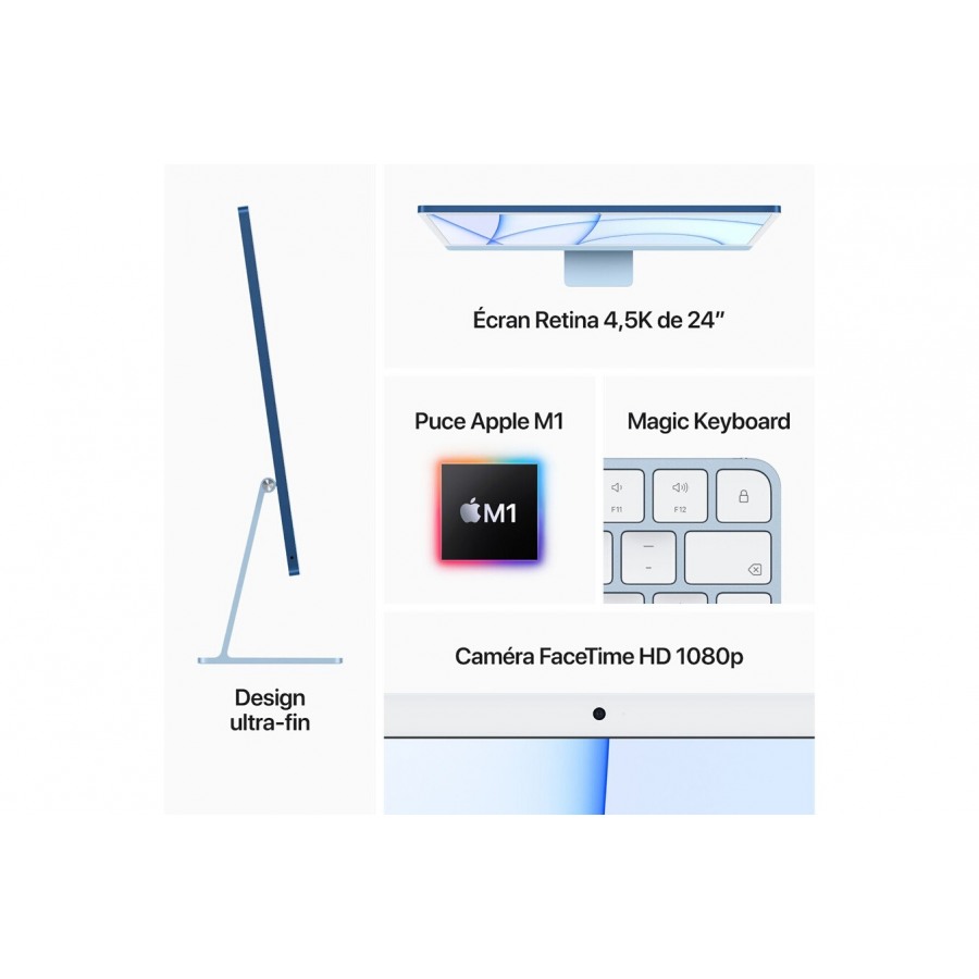 Apple iMac 24" 256 Go SSD 8 Go RAM Puce M1 CPU 8 cours GPU 7 cours Vert Nouveau n°6