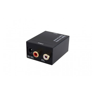 Convertisseur audio Analogique vers numérique, RCA Jack 3,5 mm Jack vers  optique Toslink SPDIF coaxial Adaptateur audio avec câble optique pour  barre