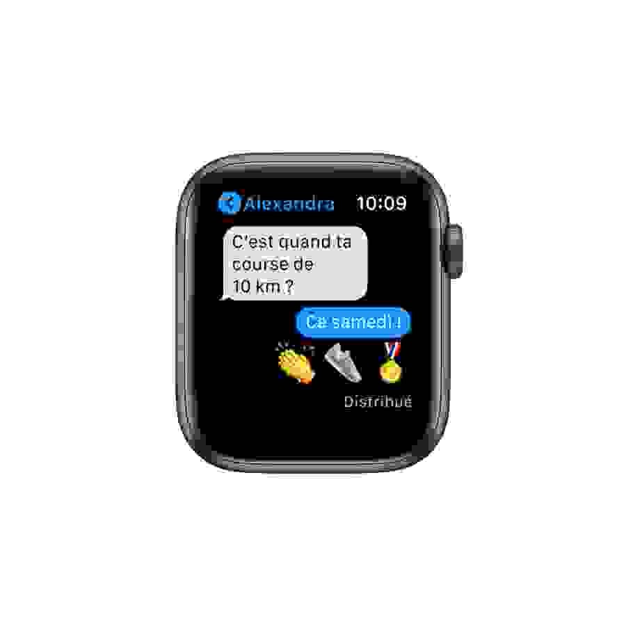 Apple Watch SE GPS, 44mm boitier aluminium gris sidéral avec bracelet sport noir n°6