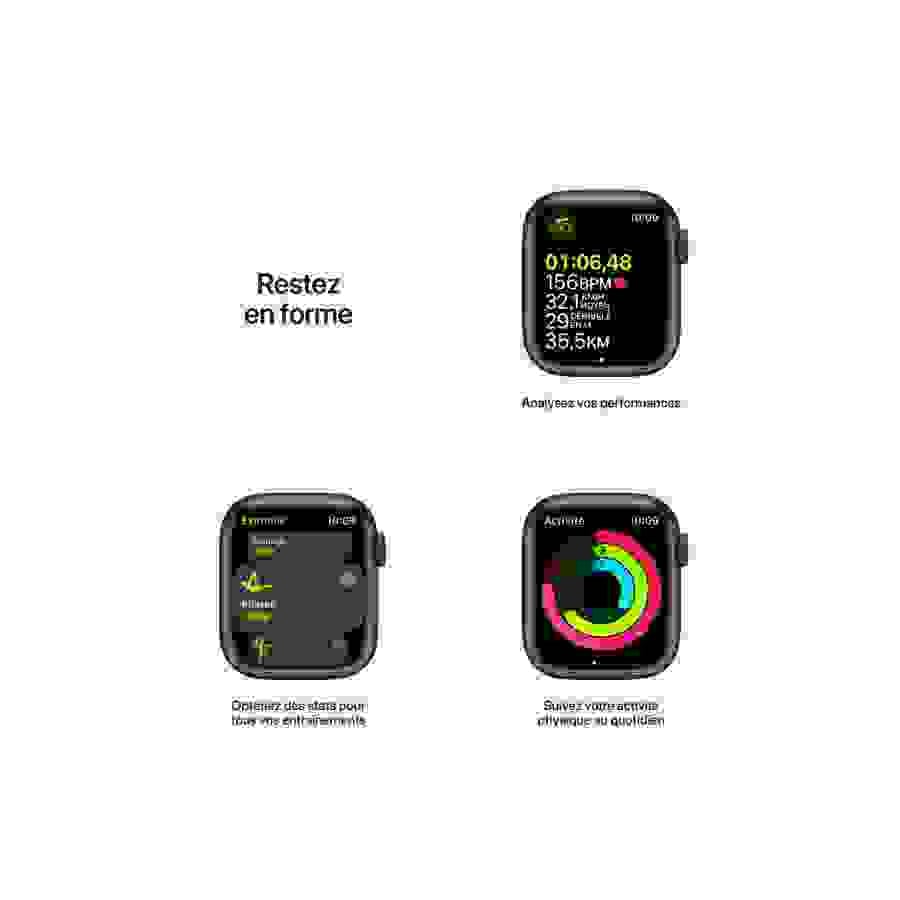 Apple Watch Series 7 GPS, boîtier Aluminium Vert 41mm avec Bracelet Sport Trèfle n°6