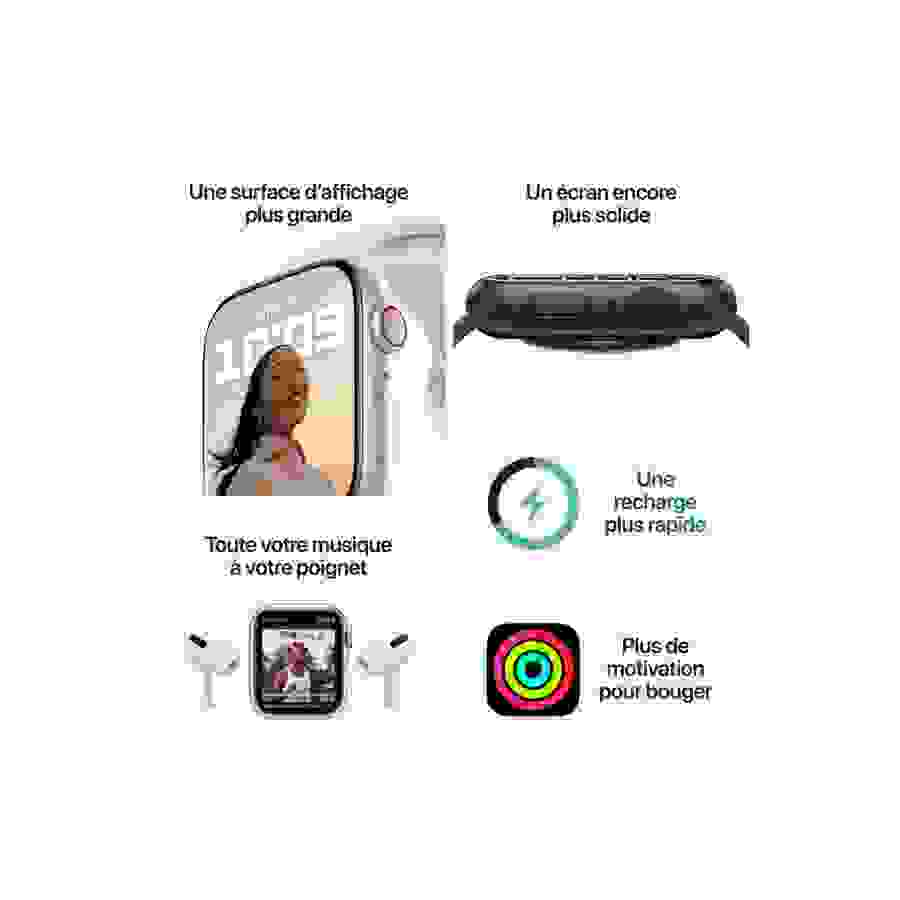 Apple Watch Series 7 GPS, boîtier Aluminium Vert 41mm avec Bracelet Sport Trèfle n°8