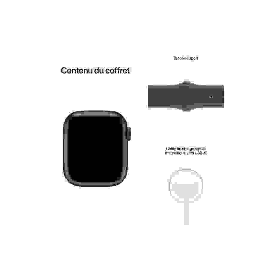 Apple Watch Series 7 GPS, boîtier Aluminium Vert 41mm avec Bracelet Sport Trèfle n°9