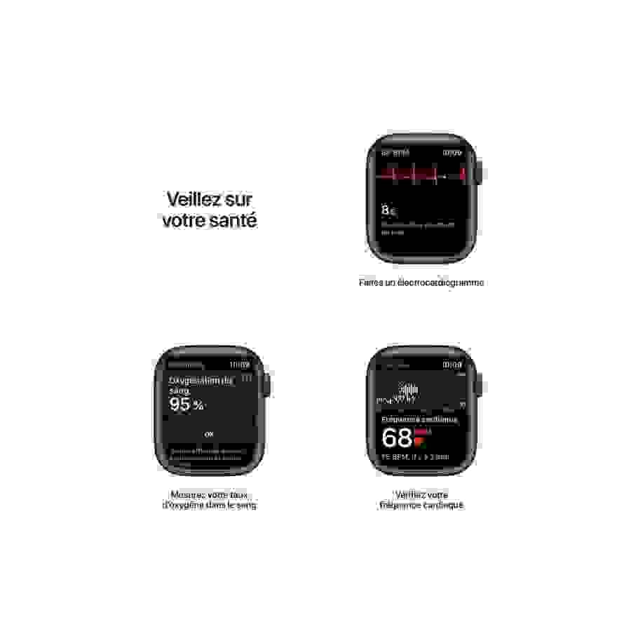 Apple Watch Series 7 GPS, boîtier Aluminium Minuit 41mm avec Bracelet Sport Minuit n°5