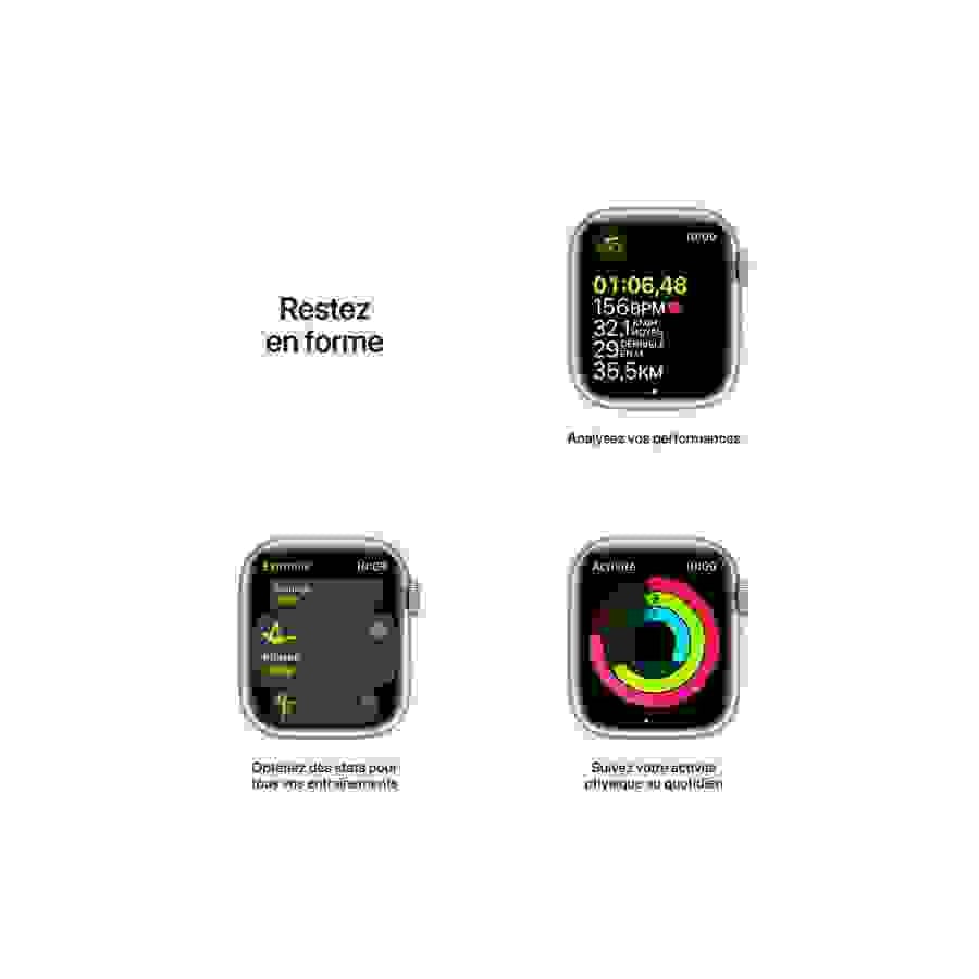 Apple Watch Series 7 GPS, boîtier Aluminium Minuit 41mm avec Bracelet Sport Minuit n°6