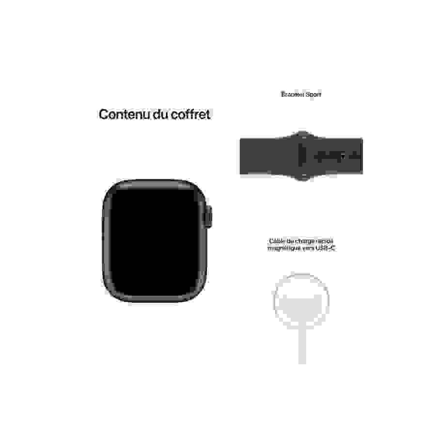 Apple Watch Series 7 GPS, boîtier Aluminium Minuit 41mm avec Bracelet Sport Minuit n°9