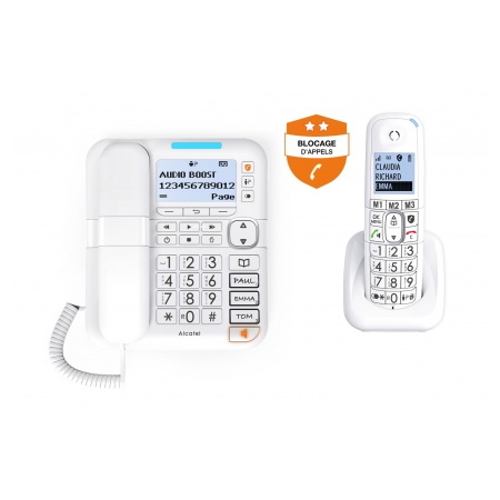 Téléphone senior fixe sans fil Alcatel XL585 Voice trio avec répondeur