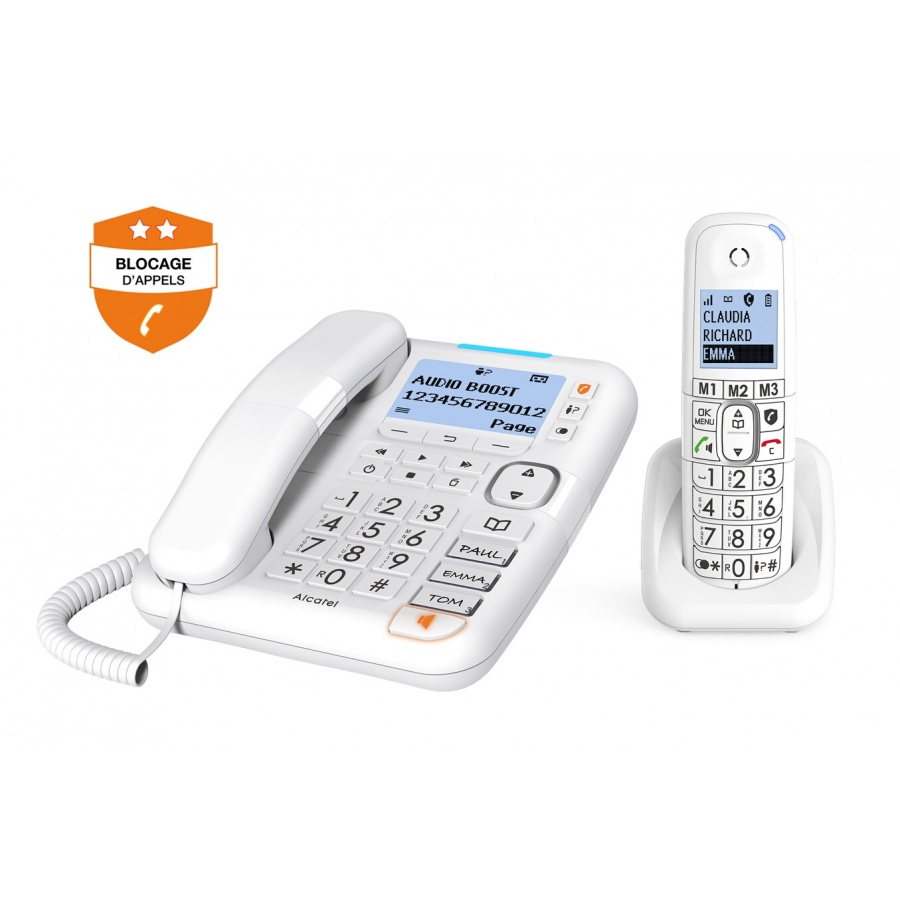 Alcatel XL785 Combo (base filaire + combiné DECT) avec répondeur, grand écran et grosses touches n°2