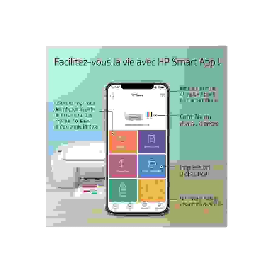 Hp DeskJet 2710e Tout en un Blanc Eligible à Instant Ink n°8