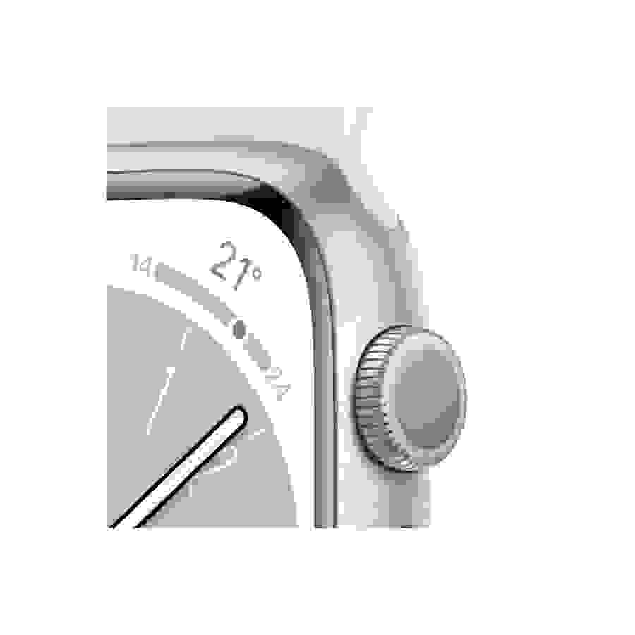 Apple Watch Series 8 GPS, boîtier aluminium Argent 45 mm avec Bracelet Sport Blanc n°3