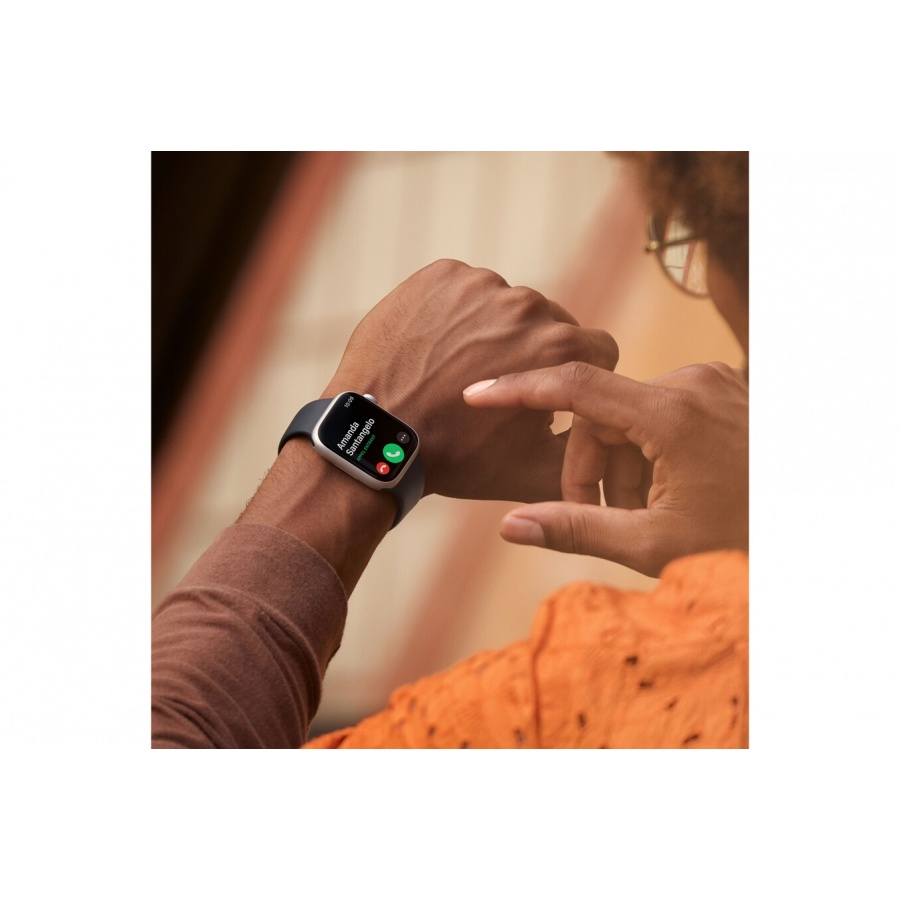 Apple Watch Series 8 GPS, boîtier aluminium Argent 45 mm avec Bracelet Sport Blanc n°4