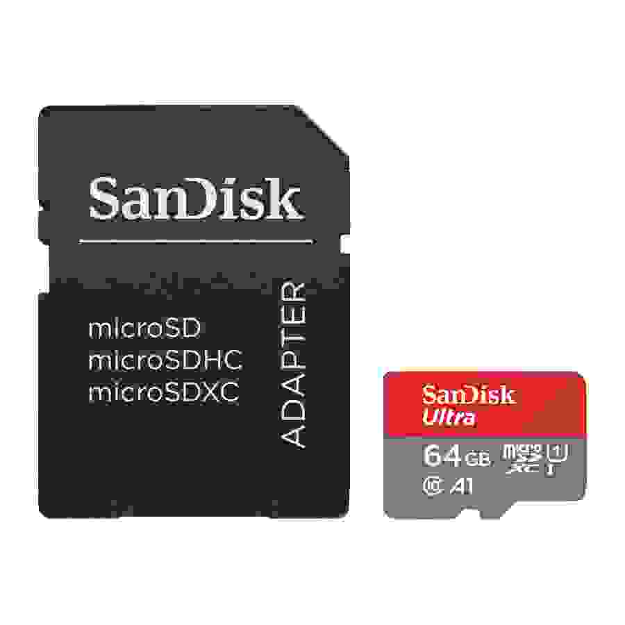 Sandisk Carte Ultra microSDXC 64GB + SD Adapter 140MB/s  A1 Class 10 UHS-I
