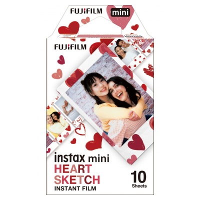 Fujifilm 10 Films Instantané Mini Heart Sketch