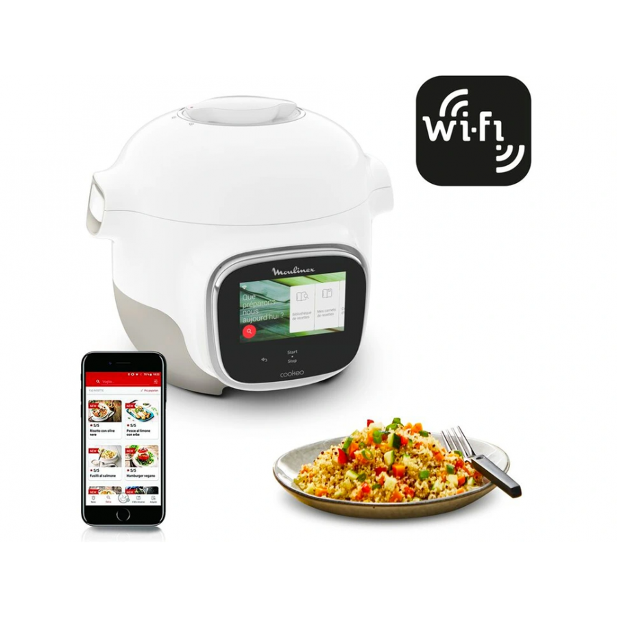 Mijoteur Moulinex Cookeo Touch WiFi Mini, Multicuiseur intelligent, 3 L, 13  modes de cuisson CE922110 - DARTY