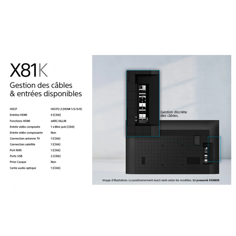 Sony Bravia KD55X81K 55" 4K UHD Google TV Noir 2022 n°2