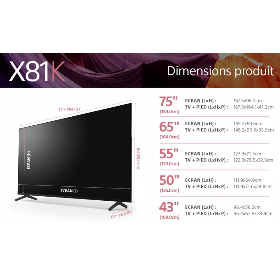 Sony Bravia KD55X81K 55" 4K UHD Google TV Noir 2022 n°3