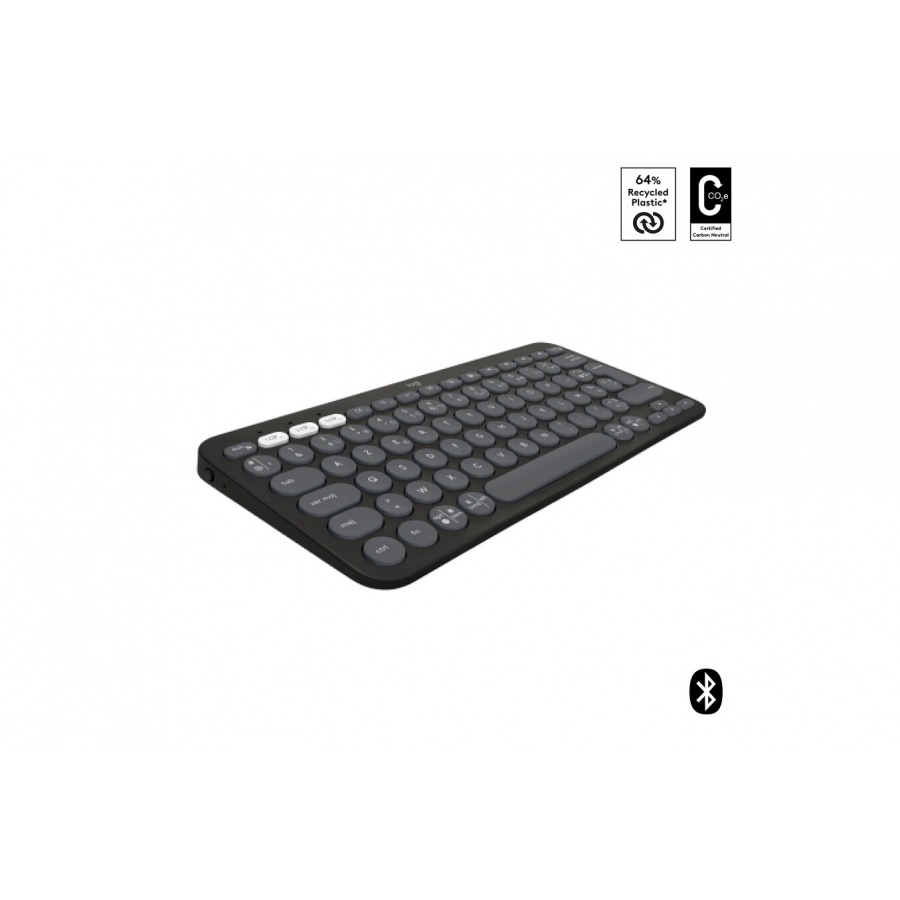 Logitech Pebble Keys 2 K380s clavier sans fil Bluetooth multidispositif - Graphite n°1