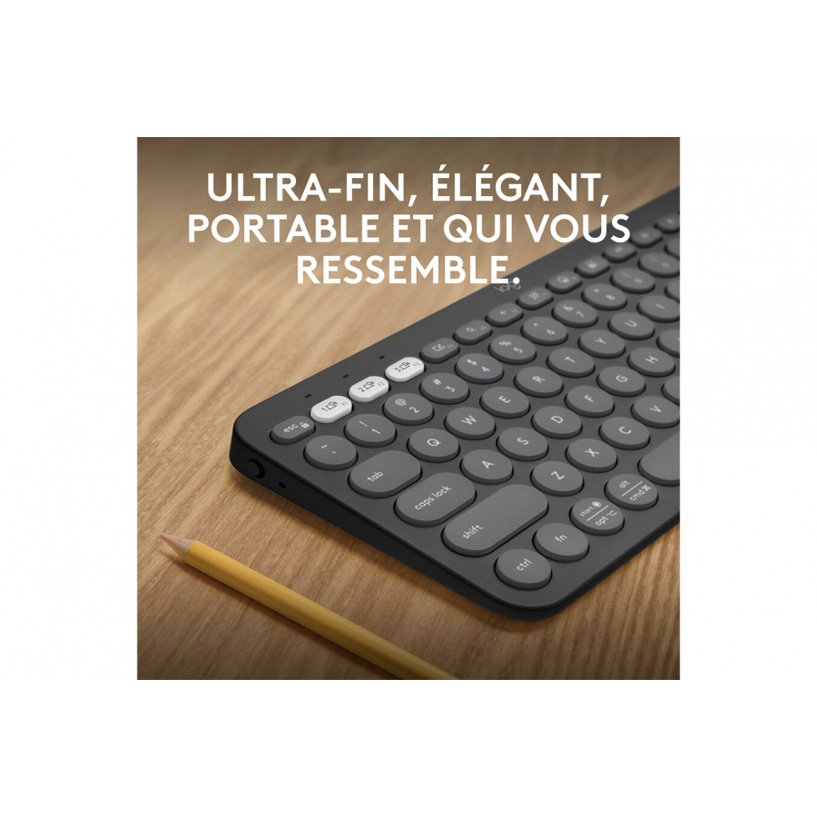 Logitech Pebble Keys 2 K380s clavier sans fil Bluetooth multidispositif - Graphite n°2